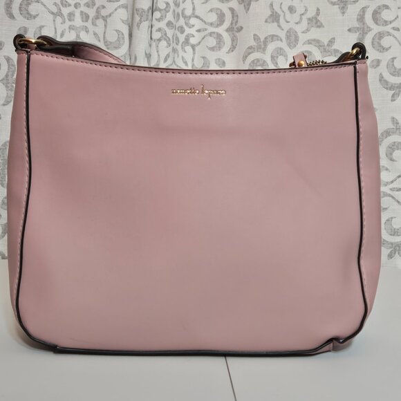 nanette lepore snap women's faux leather exterior pink brown purse crossbody - Picture 11 of 14